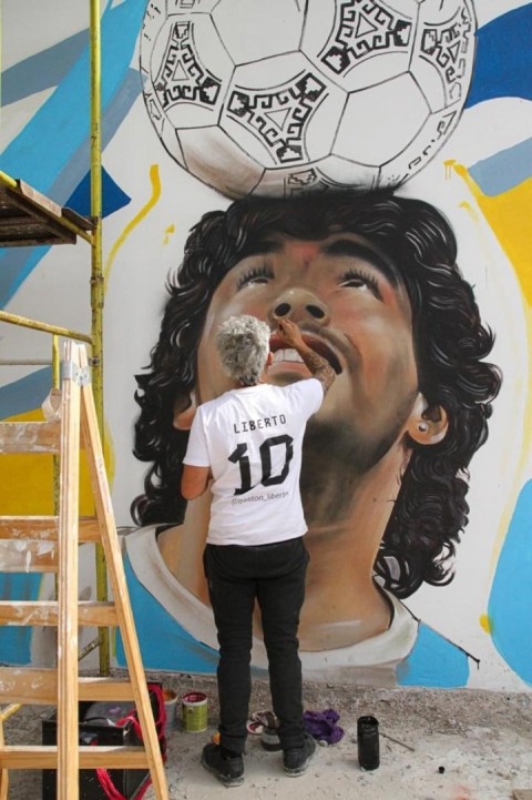 Gastón Liberto: "La idea es hacer 10 murales de Maradona alrededor del mundo.