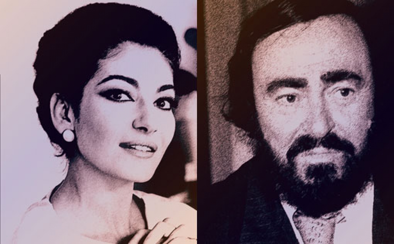 Maria Callas y Pavarotti, dos voces portentosas
